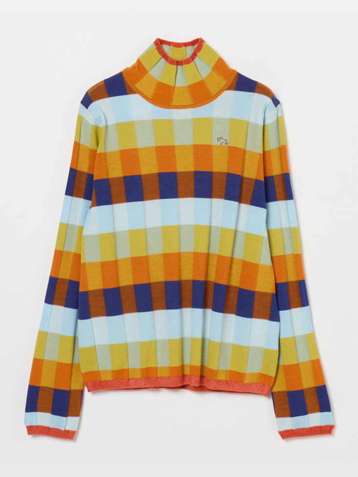 Heal Creek(ヒールクリーク)プレーティングモザイク柄ニット