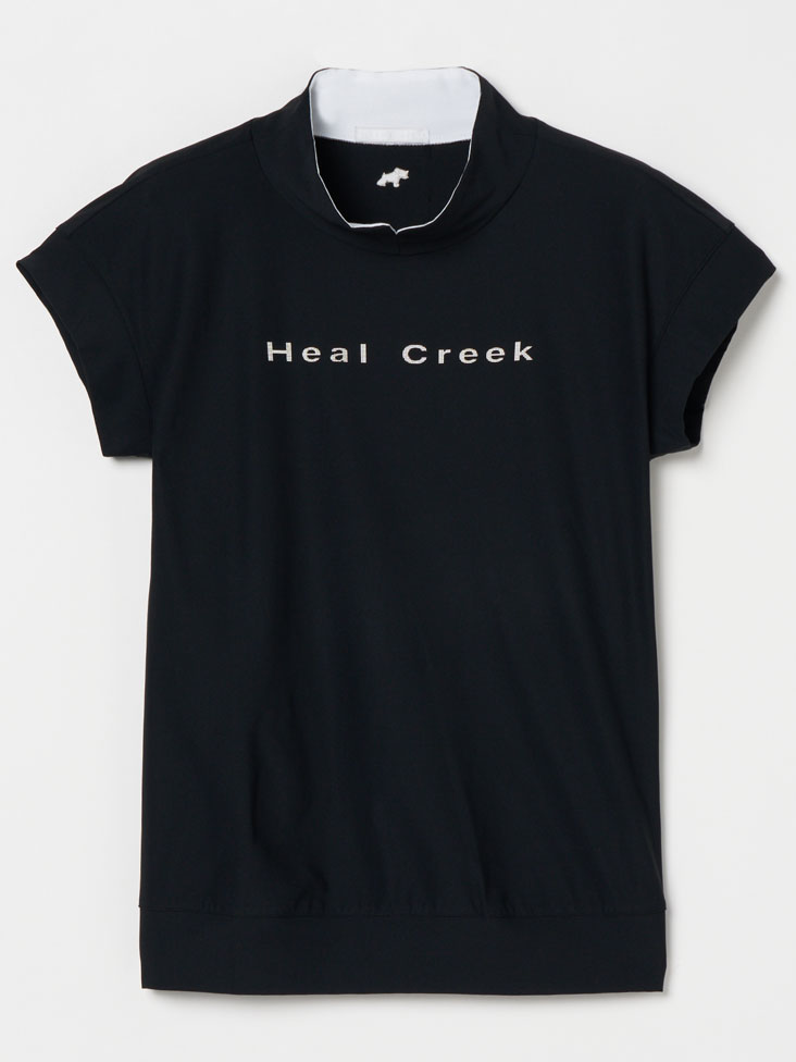 Heal Creek(ヒールクリーク)スリット衿モックネック半袖シャツ