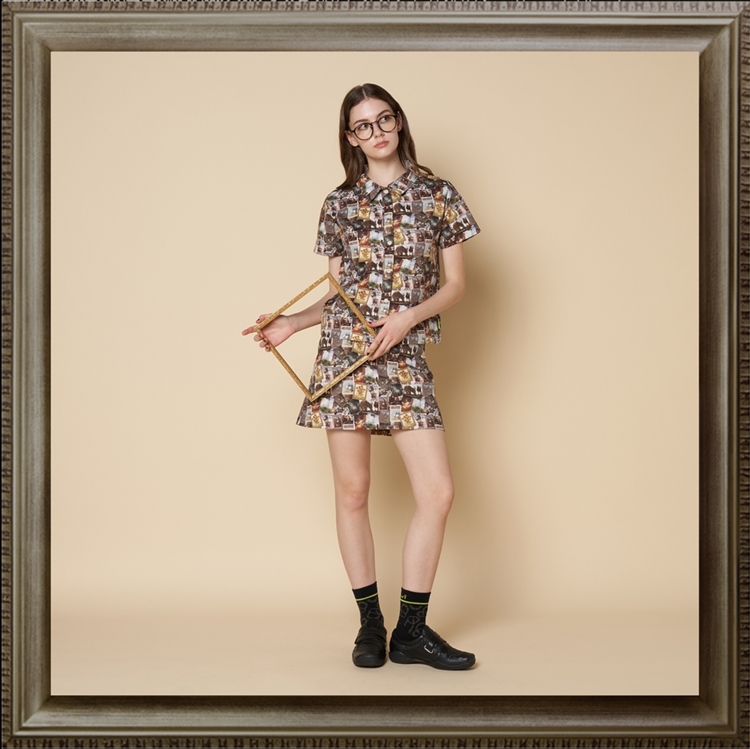 VIVA HEART ビバハート 012-24940 012-74940 ミュゼドット総柄オーバーシャツ ミュゼドット総柄台形スカート