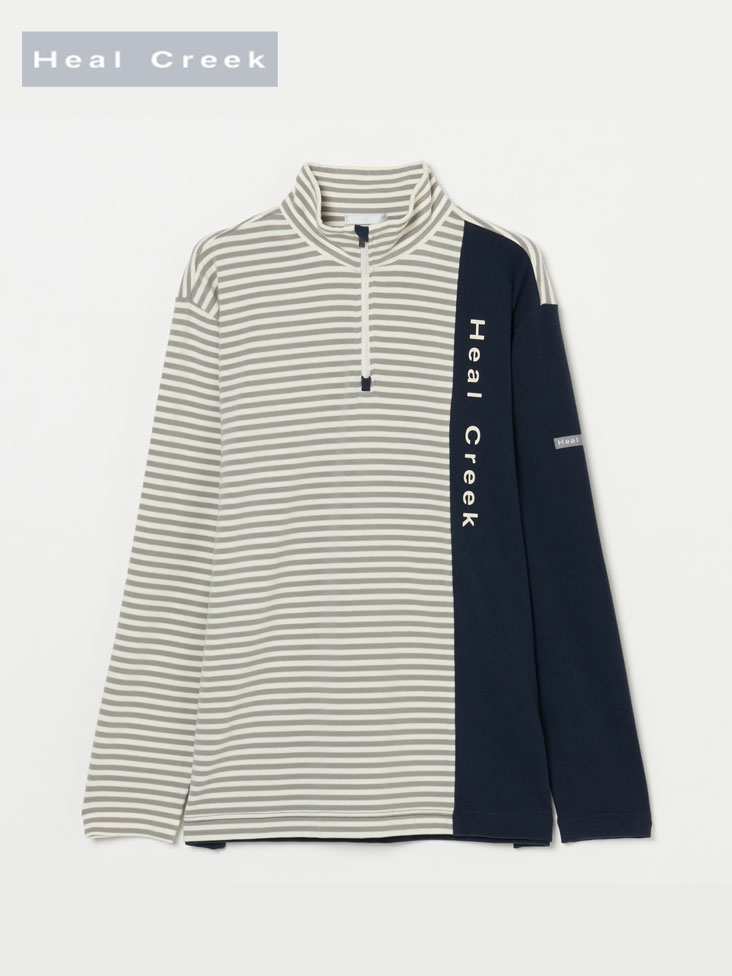 Heal Creek（ヒールクリーク）ミップボーダー切替ハーフジップ長袖シャツ
