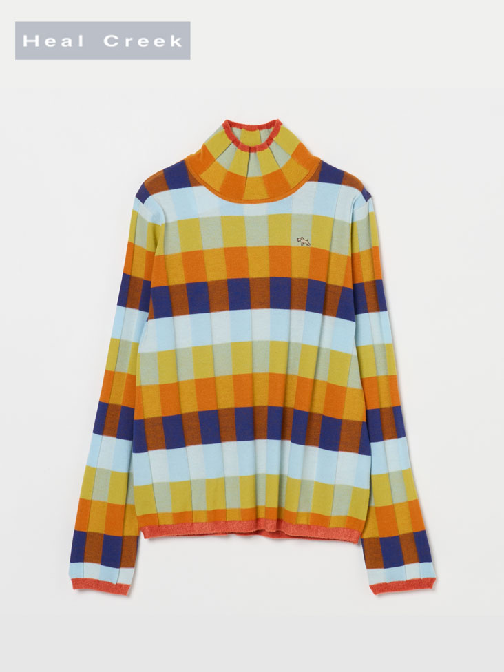 Heal Creek(ヒールクリーク)プレーティングモザイク柄ニット