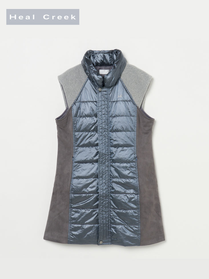 Heal Creek(ヒールクリーク)シャンブレータフタ×リブニット中わたワンピース