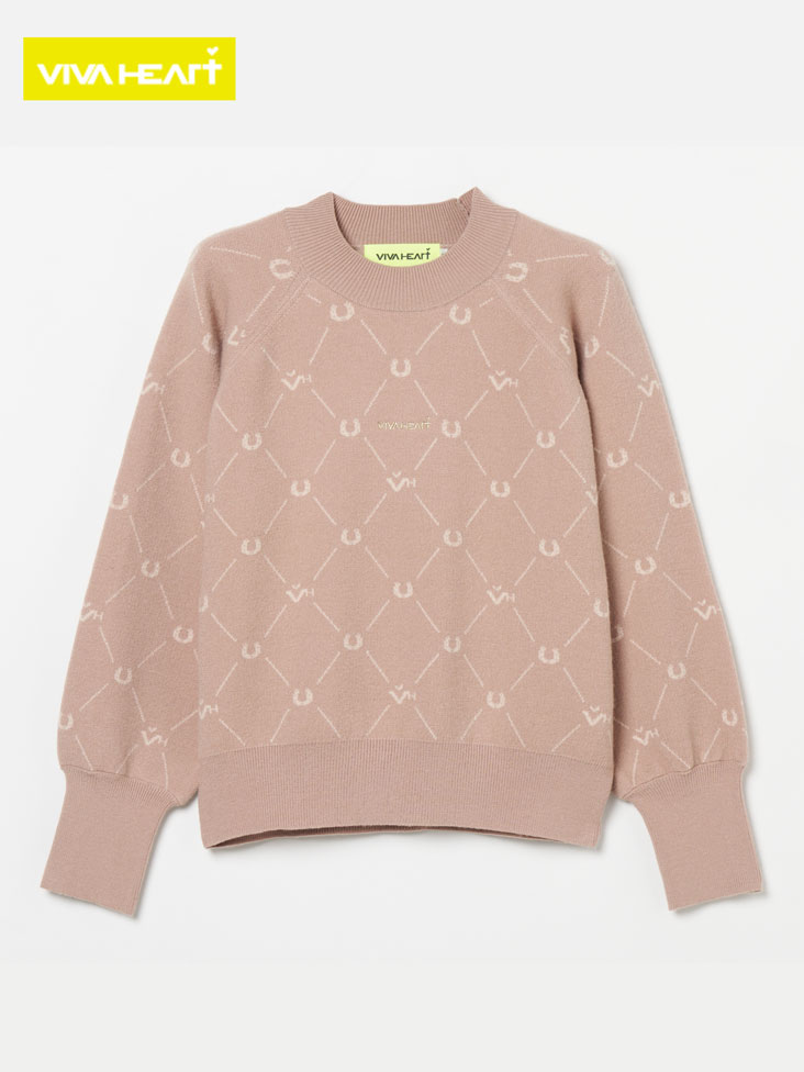 VIVA HEART(ビバハート)ラシェル柄 ジャカード モックネック