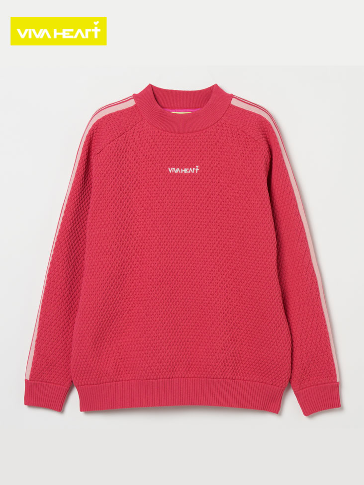 VIVA HEART(ビバハート)裏地付き 配色ライン ニットプルオーバー